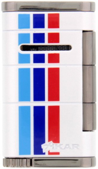 Xikar Allume (Single Jet) White/Three Stripes (532WHS)