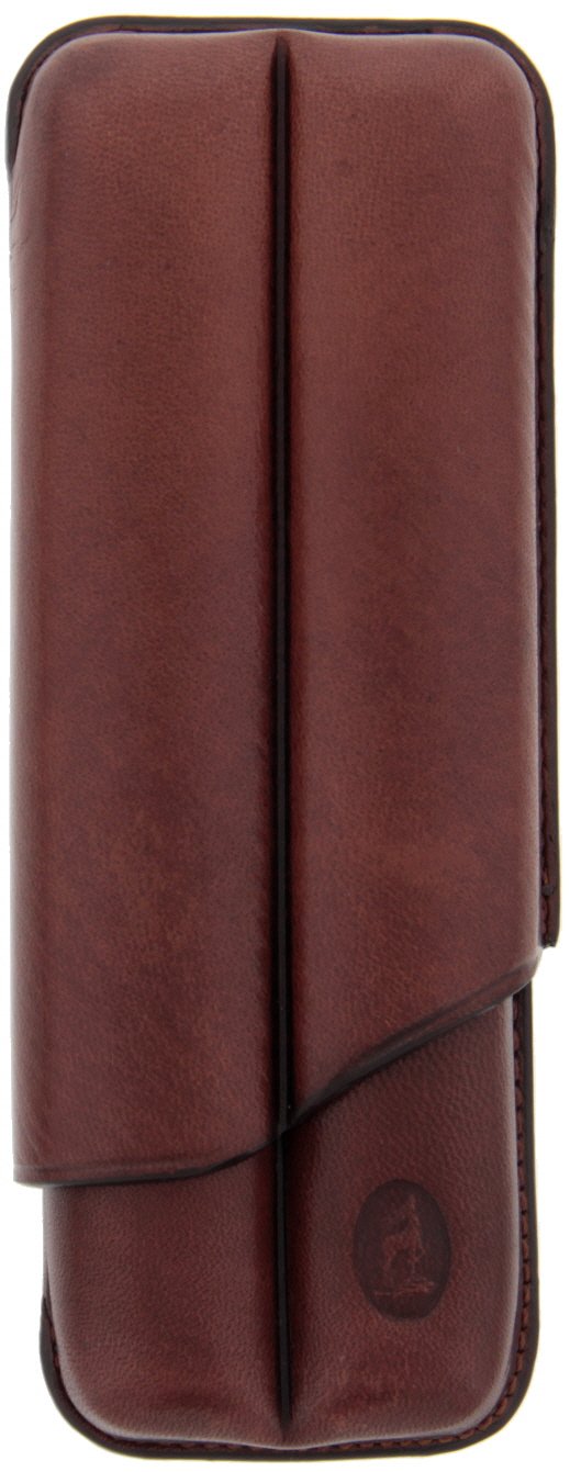 Lecerf Zigarrenetui Vitola 2er Robusto Cognac (1221)