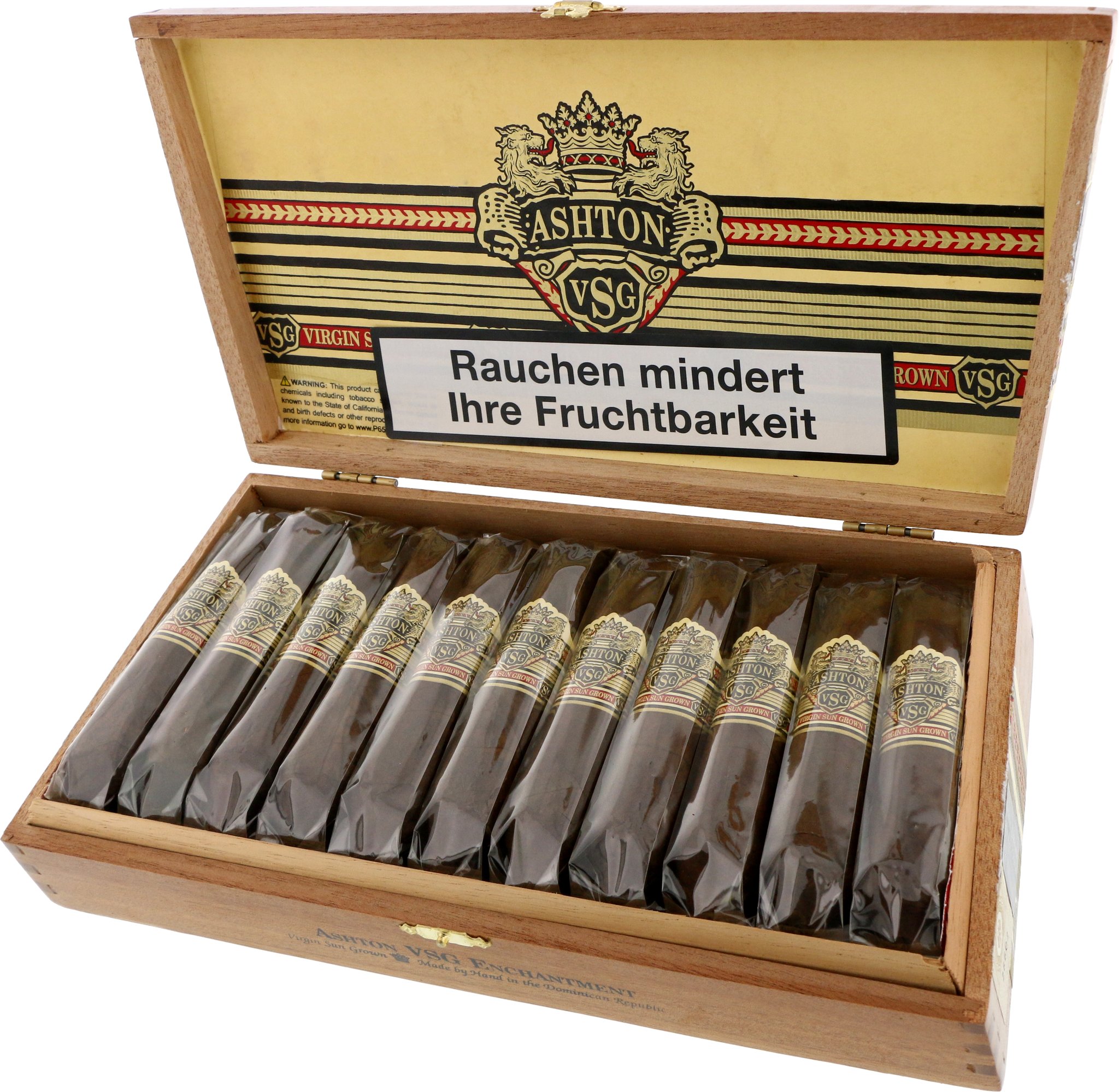 Ashton VSG (Virgin Sun Grown) Enchantment (Short Perfecto) Kiste offen