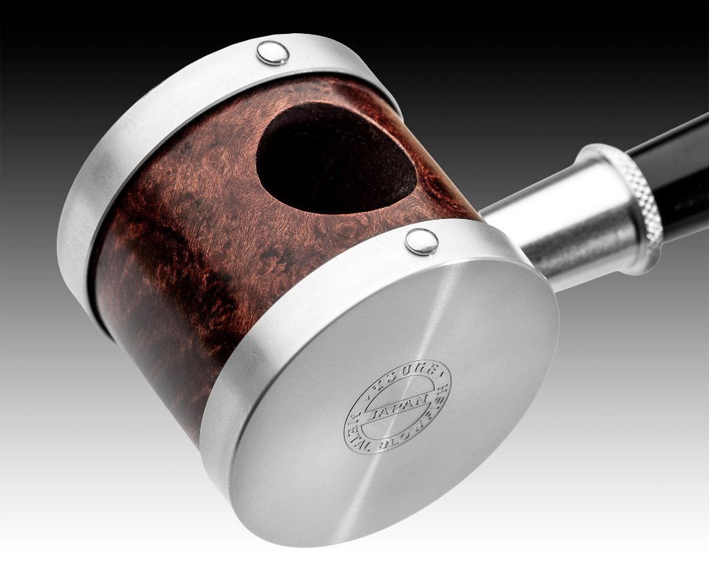 Tsuge Metal Blowfish Gold Pfeifenkopf Detailbild