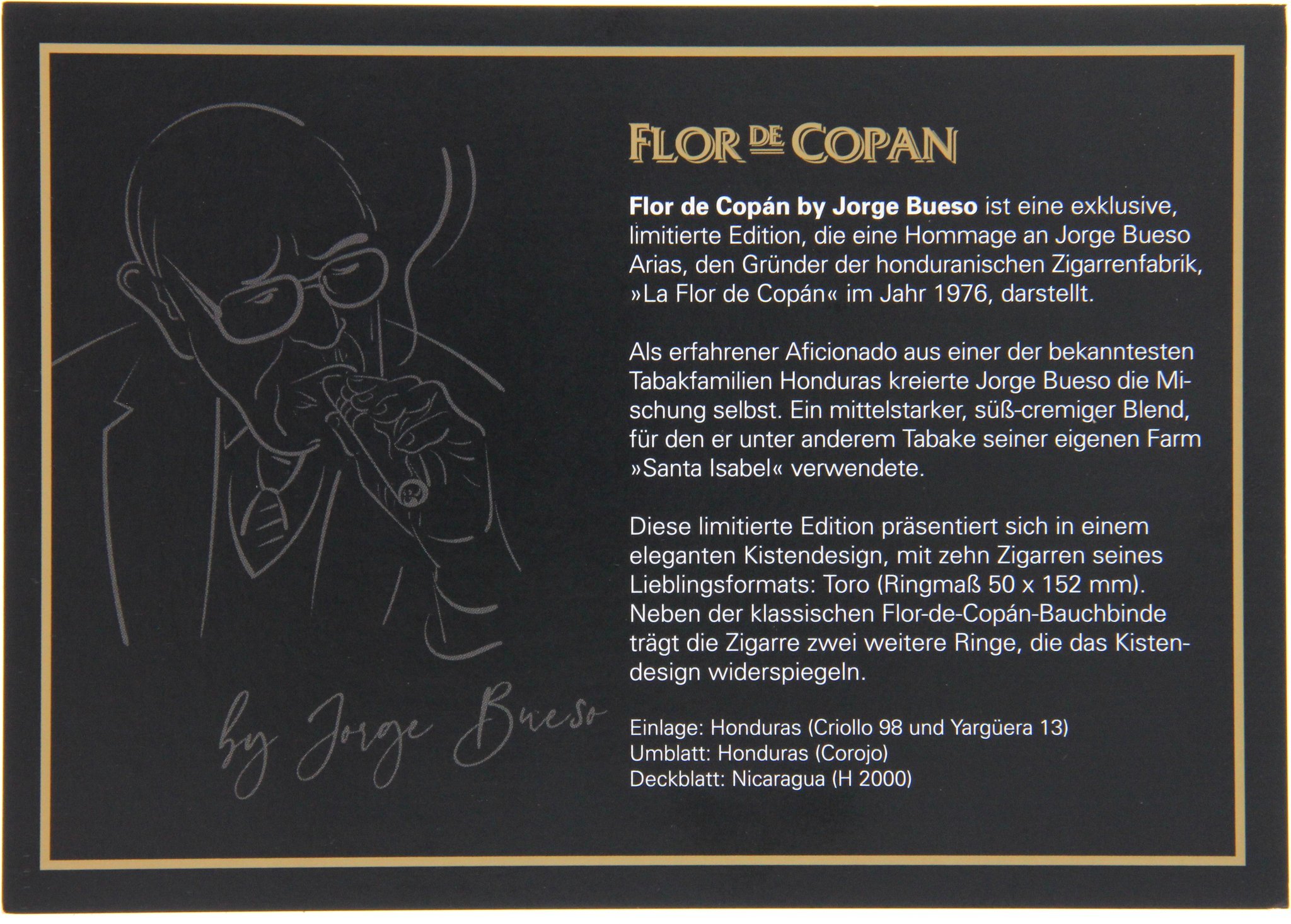 Flor de Copan Special Edition by Jorge Bueso (Toro) Beipackzettel