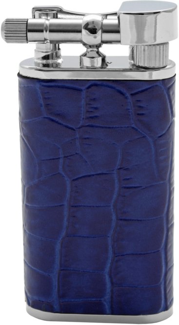 Pearl Pfeifenfeuerzeug Stanley Rindleder mit Krokoprägung blau (PE72927-30)