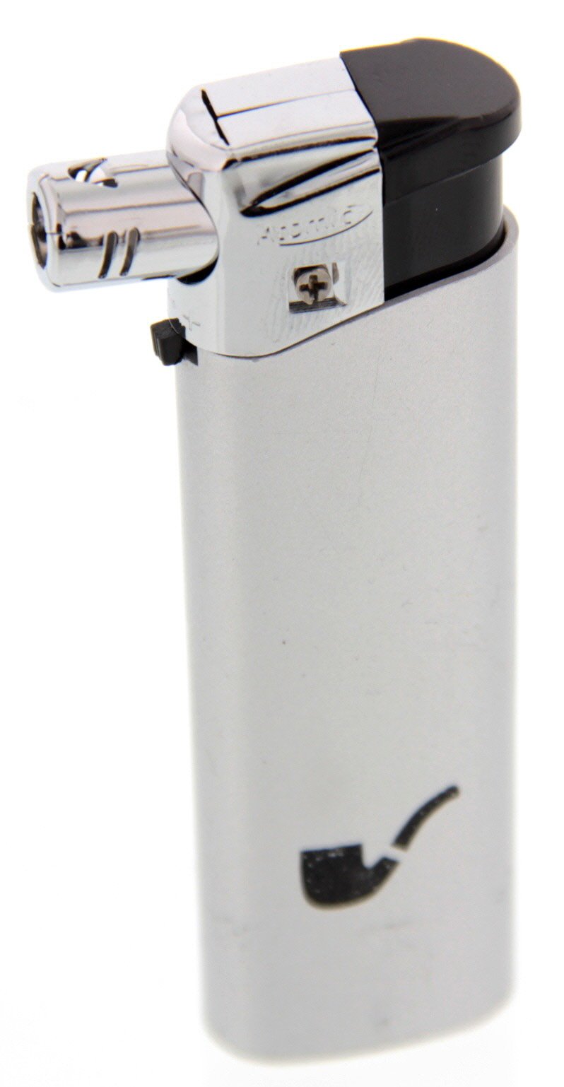 Atomic Pfeifenfeuerzeug silber schwarz 