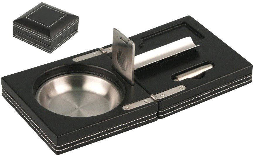 Classic Zigarrenascher schwenkbar schwarz (524304)