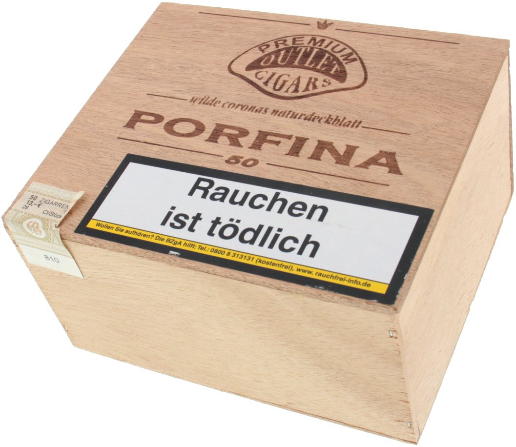 Premium Outlet Cigars Porfina 100% Tabak Wilde Coronas Naturdeckblatt (95018)