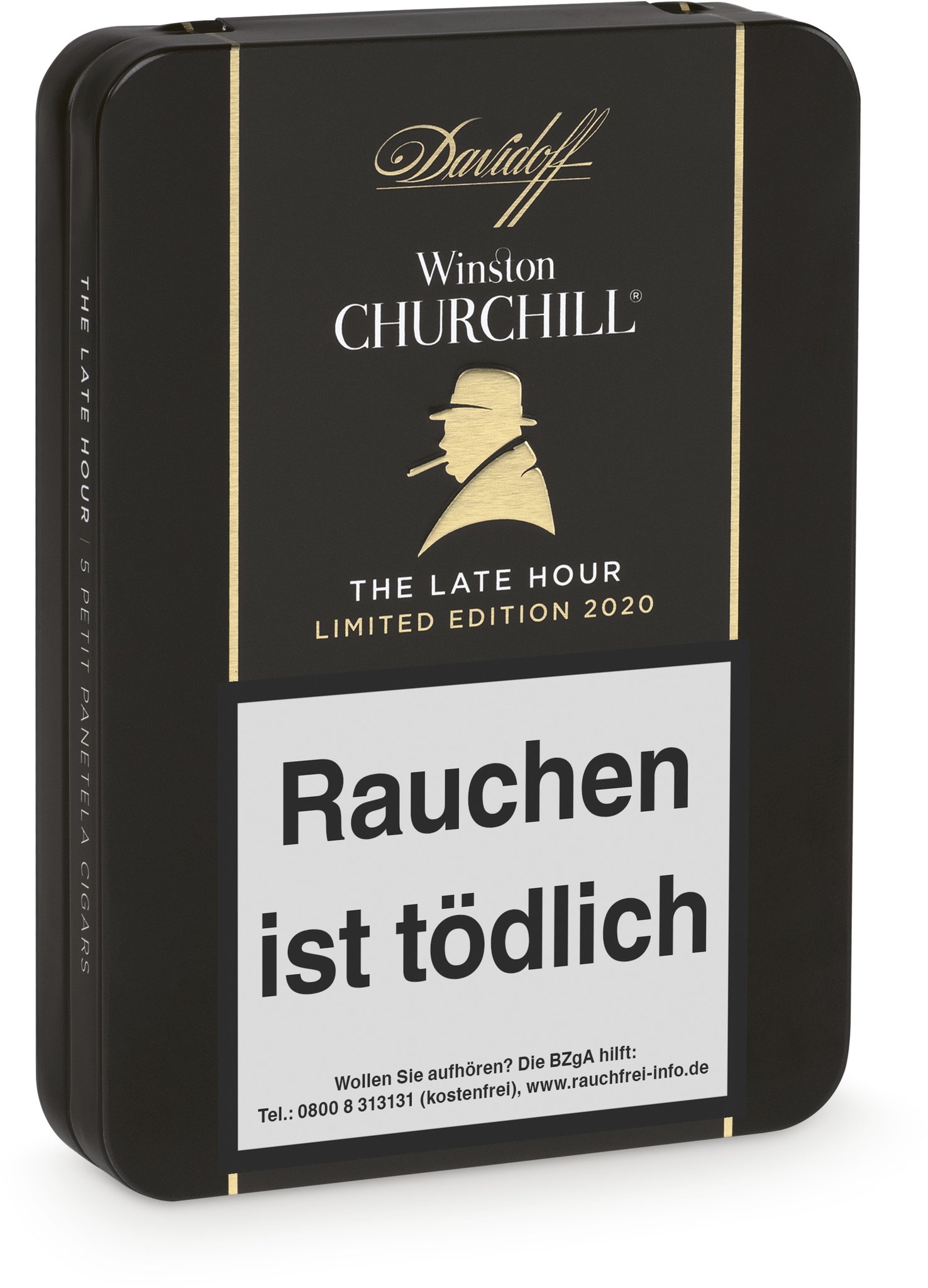 Davidoff Winston Churchill Limited Edition 2020 Late Hour (Petit Panetela) Dose stehend