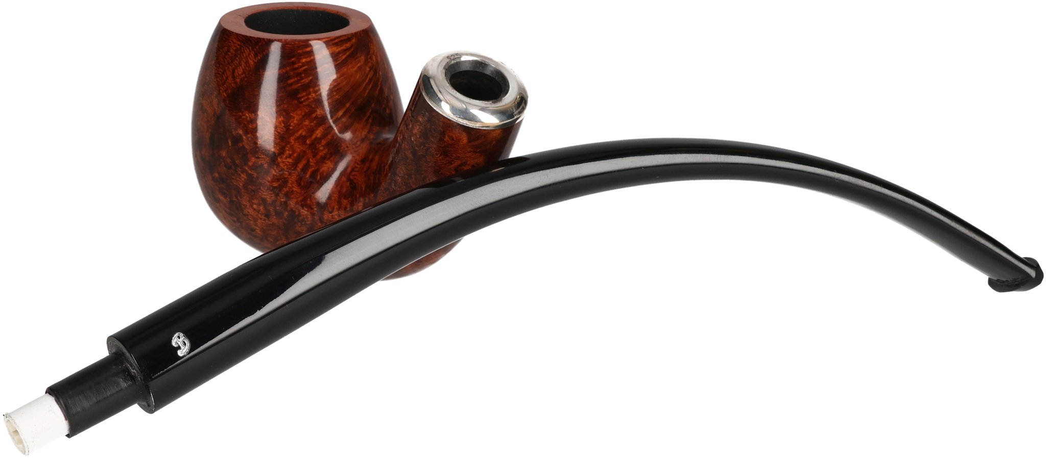 Churchwarden Pfeifen Tan Polish Modell 200 mit Silber_06