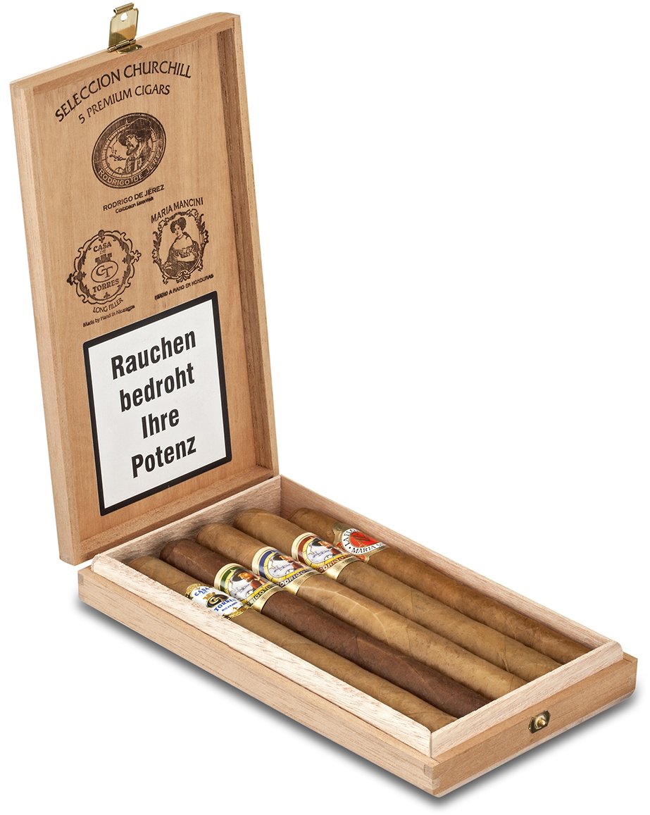Maria Mancini Sampler Seleccion Churchill 5 Premium Cigars offen Detailbild