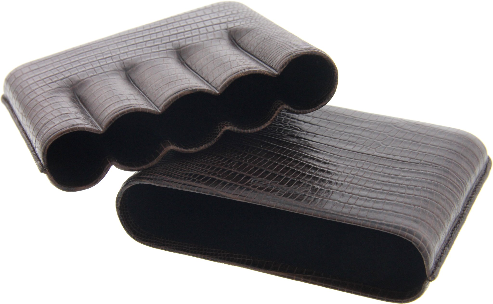 Davidoff Kalbsleder Zigarrenetui braun Eidechse R-5 (2663) Detailbild