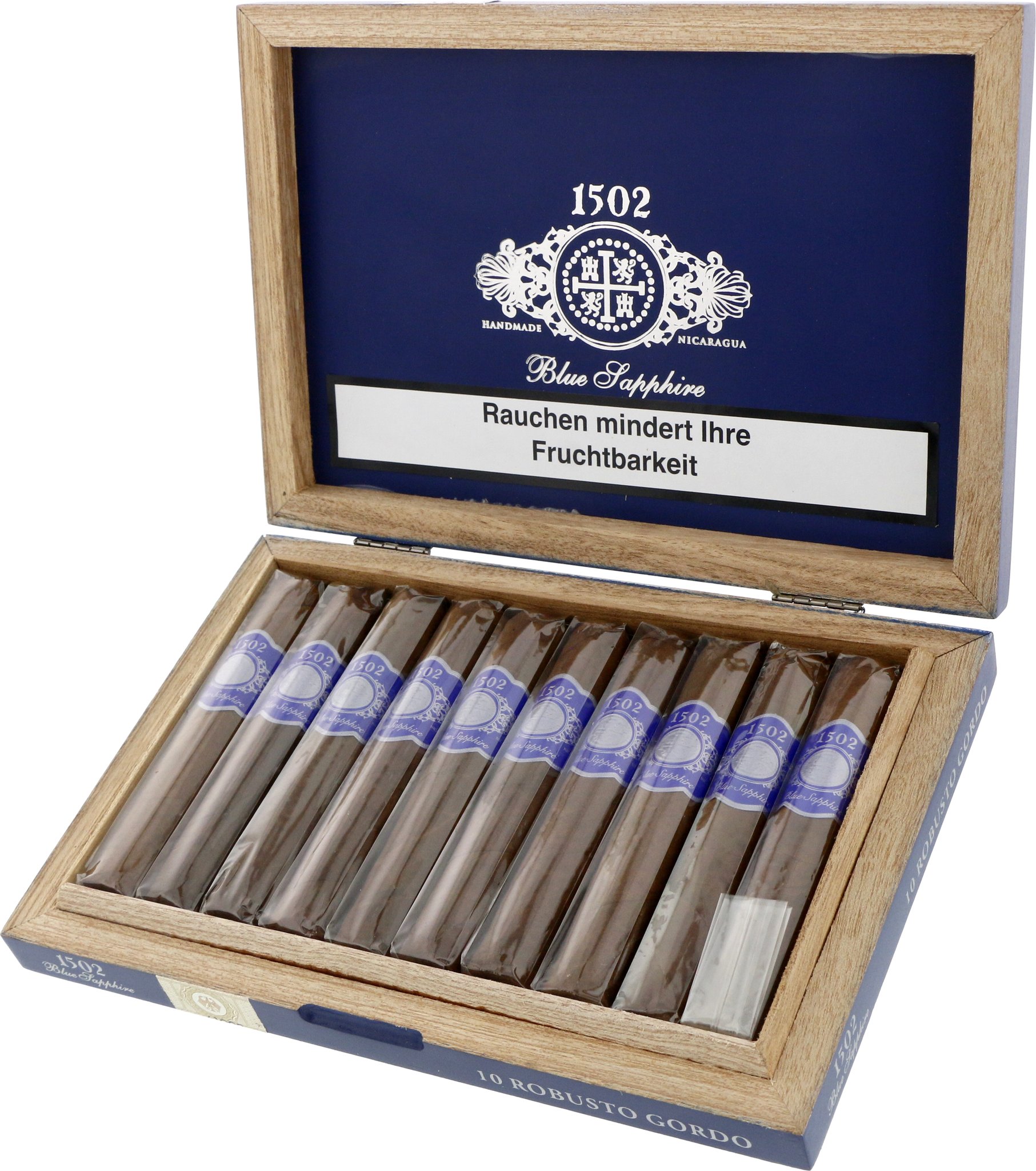1502 Special Edition Blue Sapphire Robusto Gordo Kiste offen
