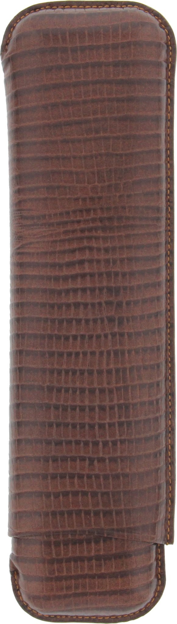 Martin Wess Premium Lederetui - Eidechse (Lizard) 2er Churchill Brown (594)