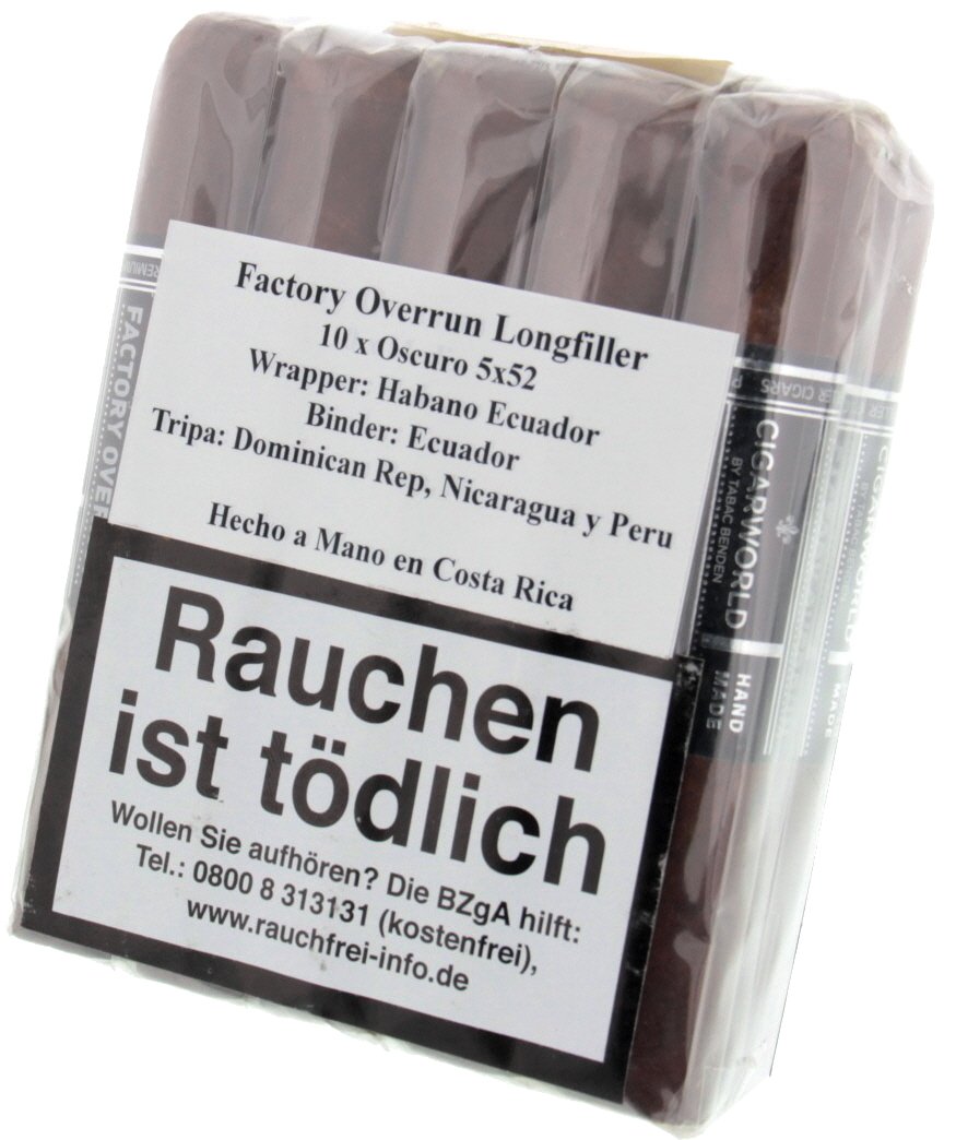 Factory Overrun Costa Rica Oscuro 5x52 (Robusto) Bundle