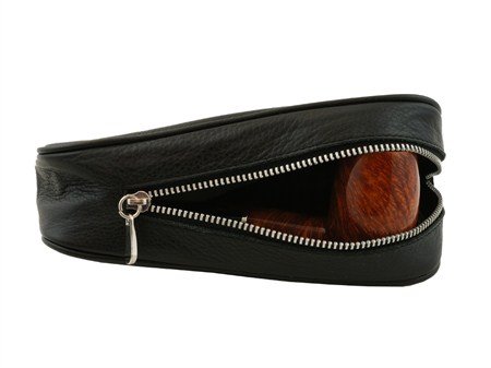 Big Ben Pfeifentasche Kombibeutel für 1 Pfeife Leder schwarz (745001010) Detailbild Pfeife
