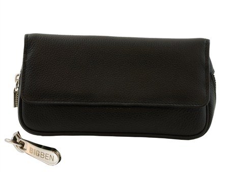 Big Ben Pfeifentasche Kombibeutel für 2 Pfeife Leder schwarz Classic (745002010)