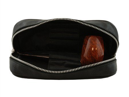 Big Ben Pfeifentasche Kombibeutel für 2 Pfeife Leder schwarz Classic (745002010) Detailbild
