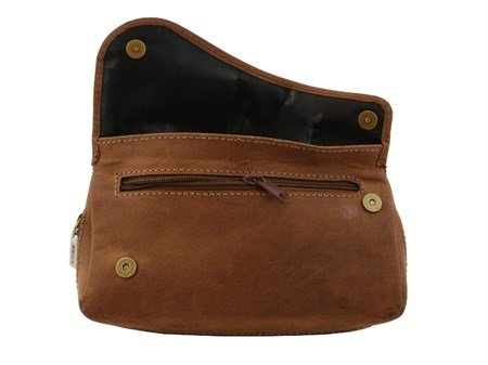 Big Ben Pfeifentasche Kombibeutel für 2 Pfeifen Leder braun Variante 2 (745002500) offen