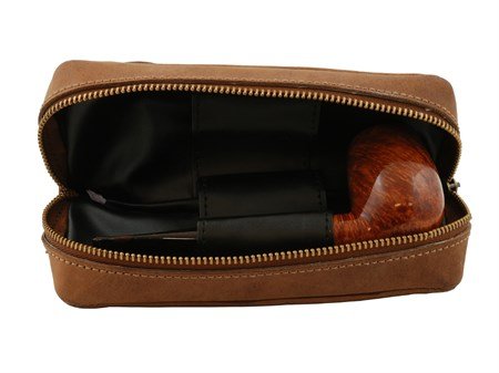 Big Ben Pfeifentasche Kombibeutel für 2 Pfeifen Leder braun Variante 2 (745002500) Detailbild