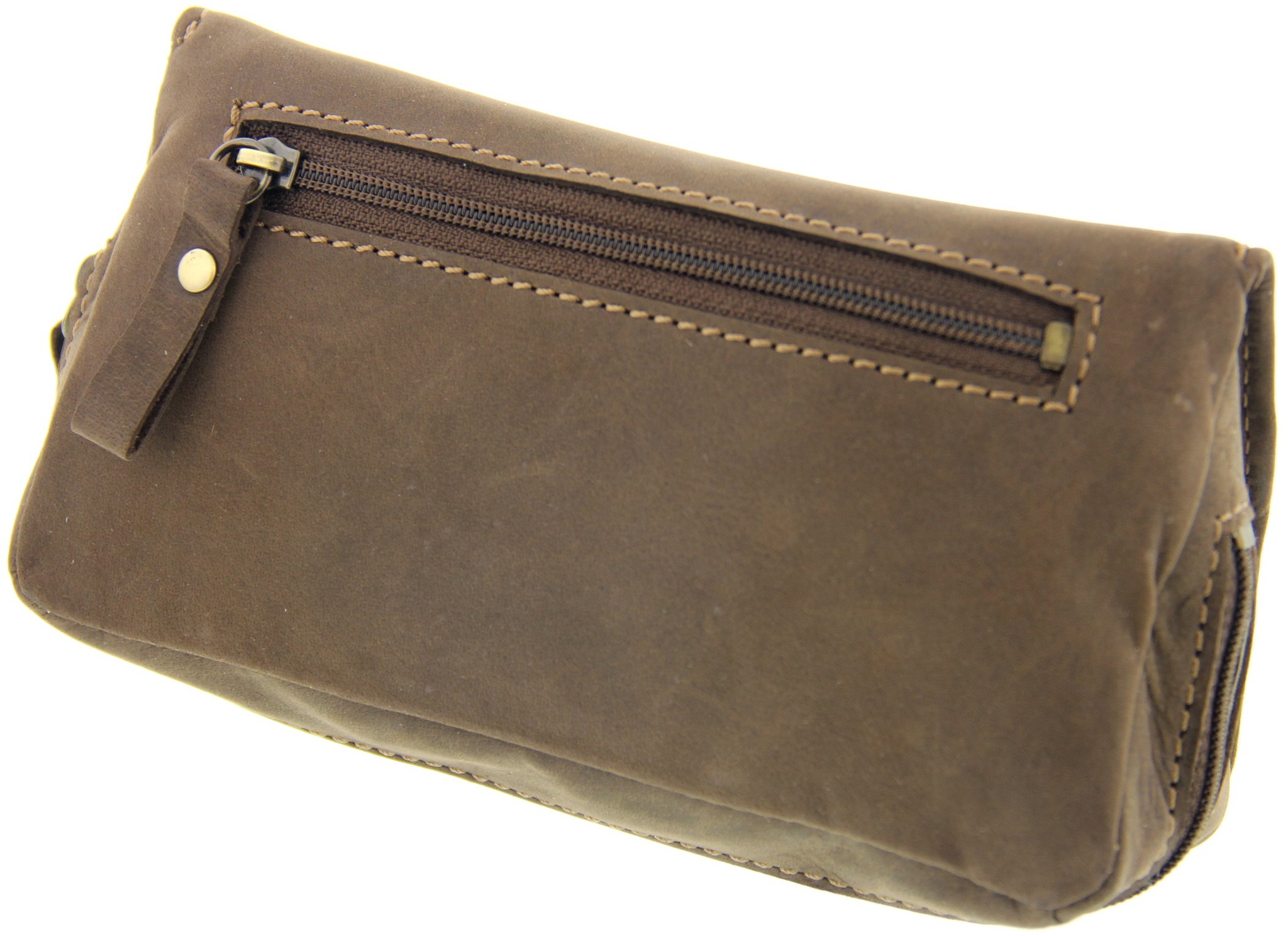 Big Ben Pfeifentasche Kombibeutel für 2 Pfeifen Leder braun Variante 3 (745900060) Rückseite