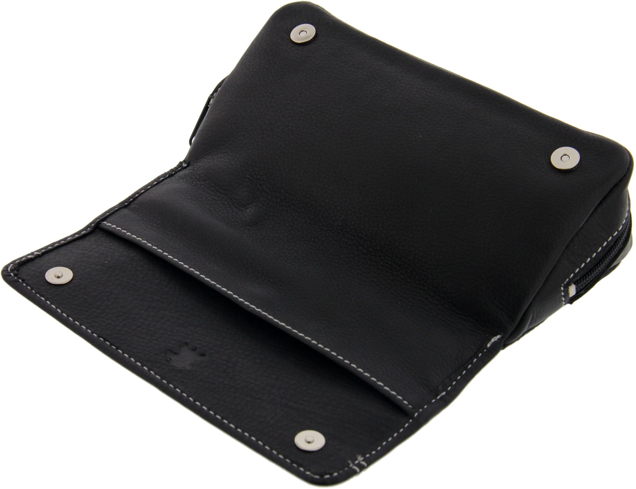 Big Ben Pfeifentasche Kombibeutel für 2 Pfeifen Leder schwarz Tabakfach