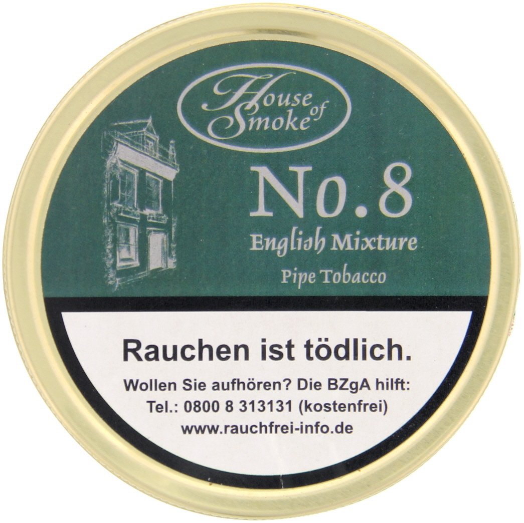 House of Smoke Pfeifentabak No. 8 English Mixture 100g Dose (ehemals English Blend Gentleman's 