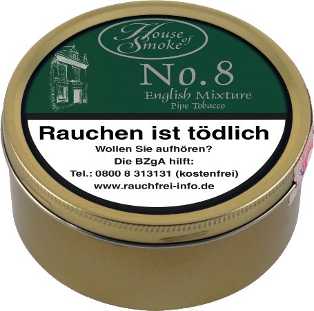 House of Smoke Pfeifentabak No. 8 English Mixture 100g Dose (ehemals English Blend Gentleman's 