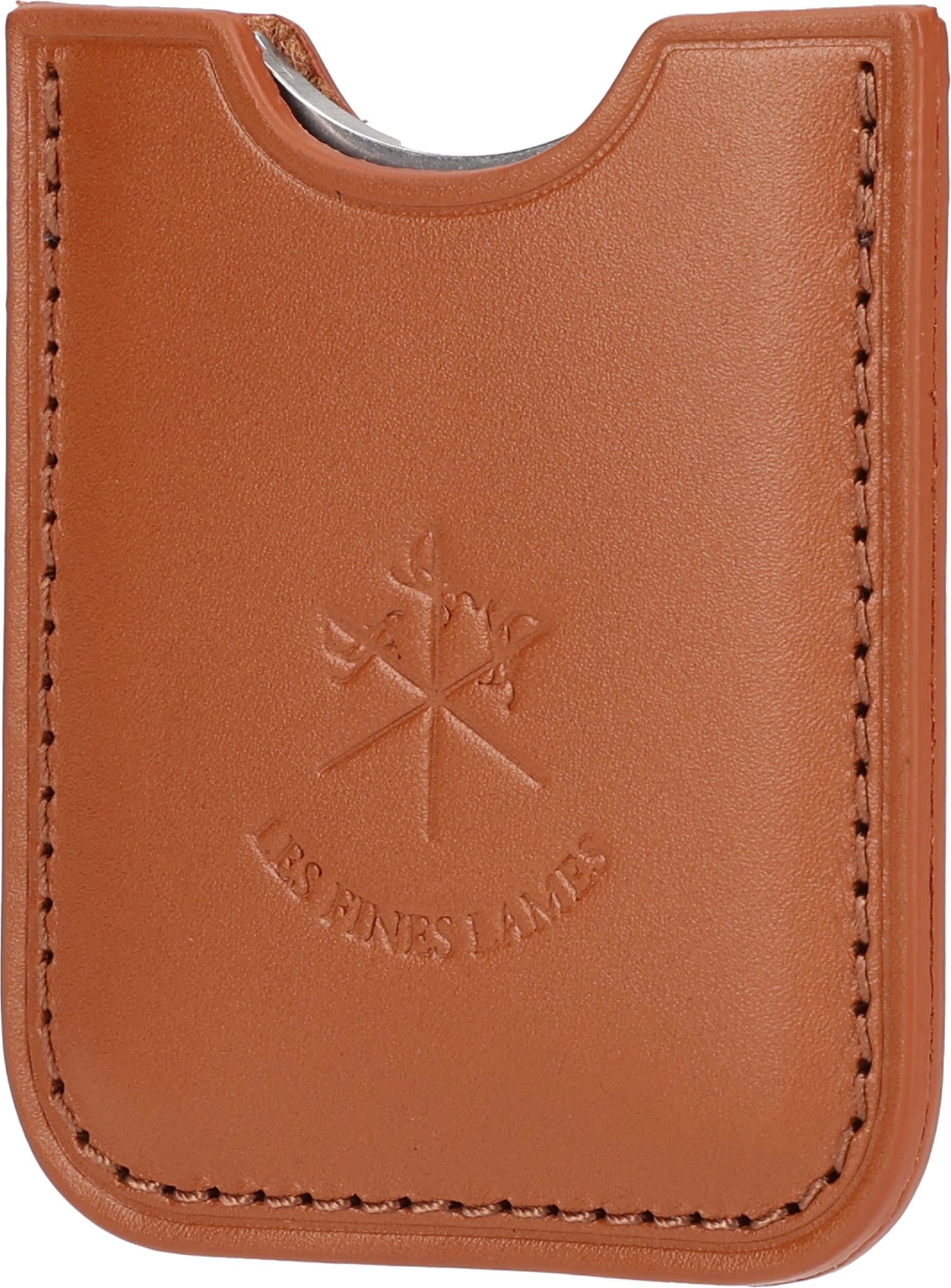 Chrom mit Lederetui Tan