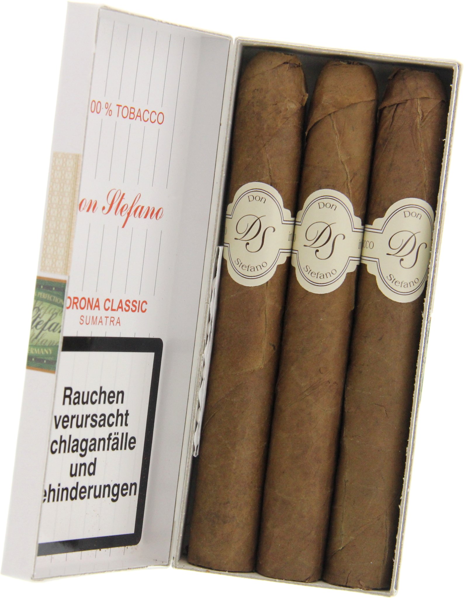 Don Stefano Corona Classic Sumatra 3er Packung offen