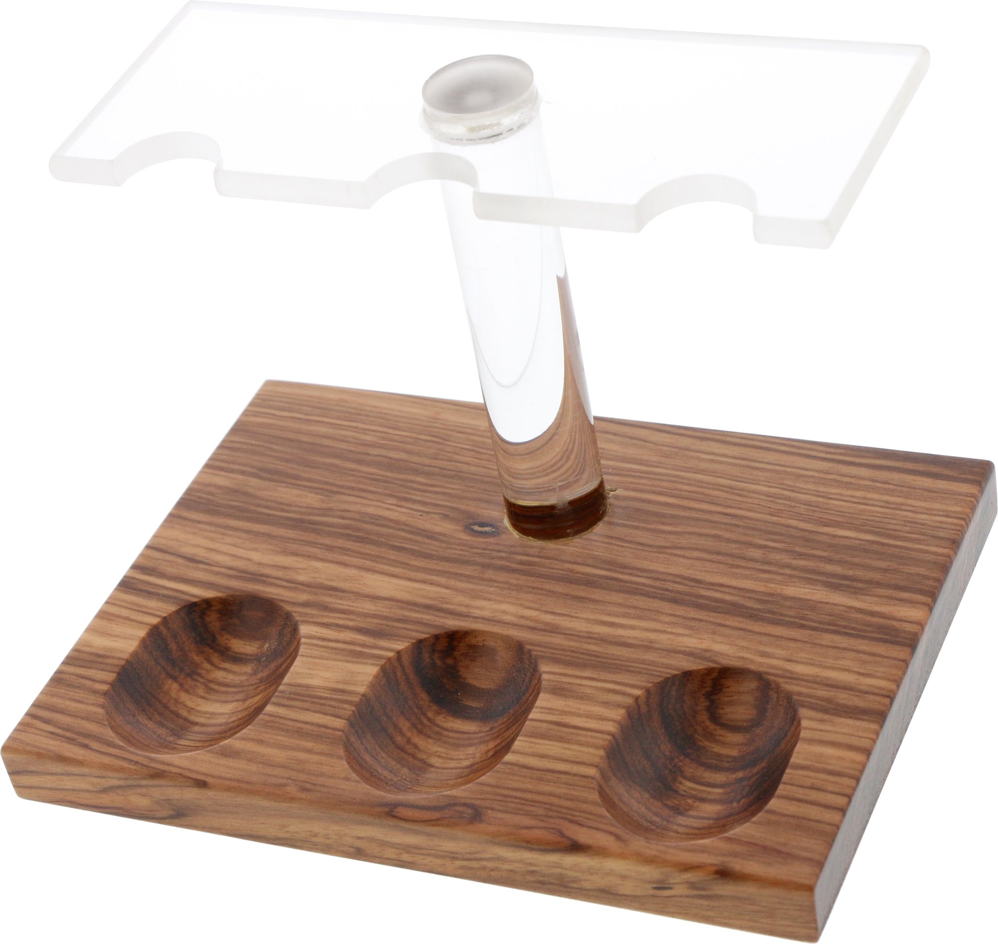 Guy Janot Pfeifenständer 3er Zebrano mit Acryl-Halterung (7623)