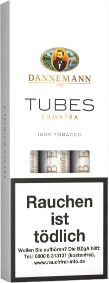 Dannemann Cigarren 100% Tobacco Tubes Sumatra