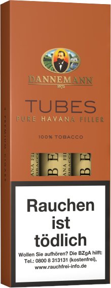 Dannemann Cigarren 100% Tobacco Tubes Pure Havana Filler