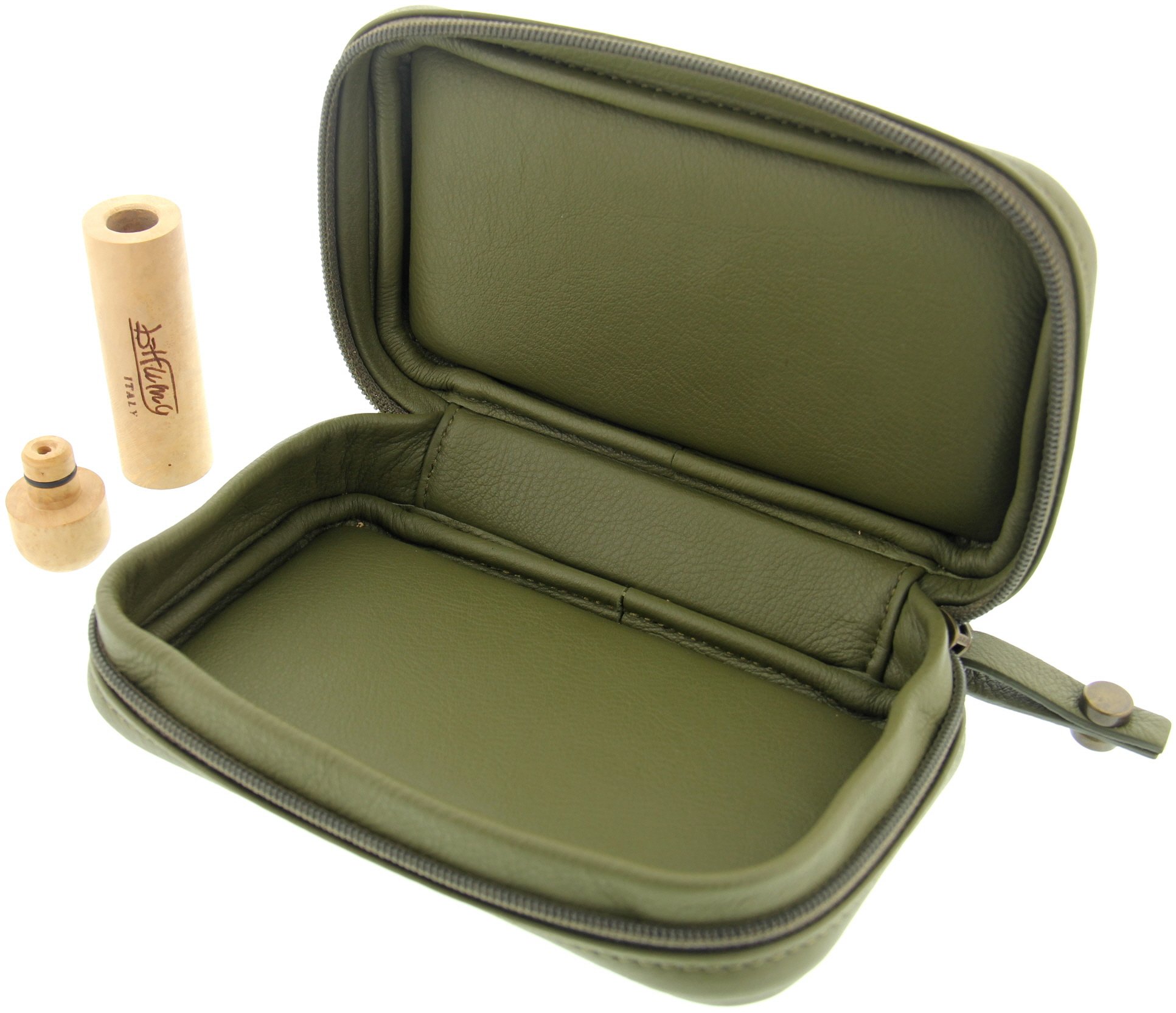 Claudio Albieri Etui Classic Muschio offen Detailbild