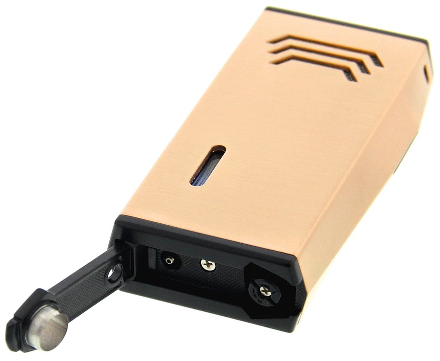 Bugatti BOSS Twin-Jet Zigarrenfeuerzeug Bronze Detailansicht