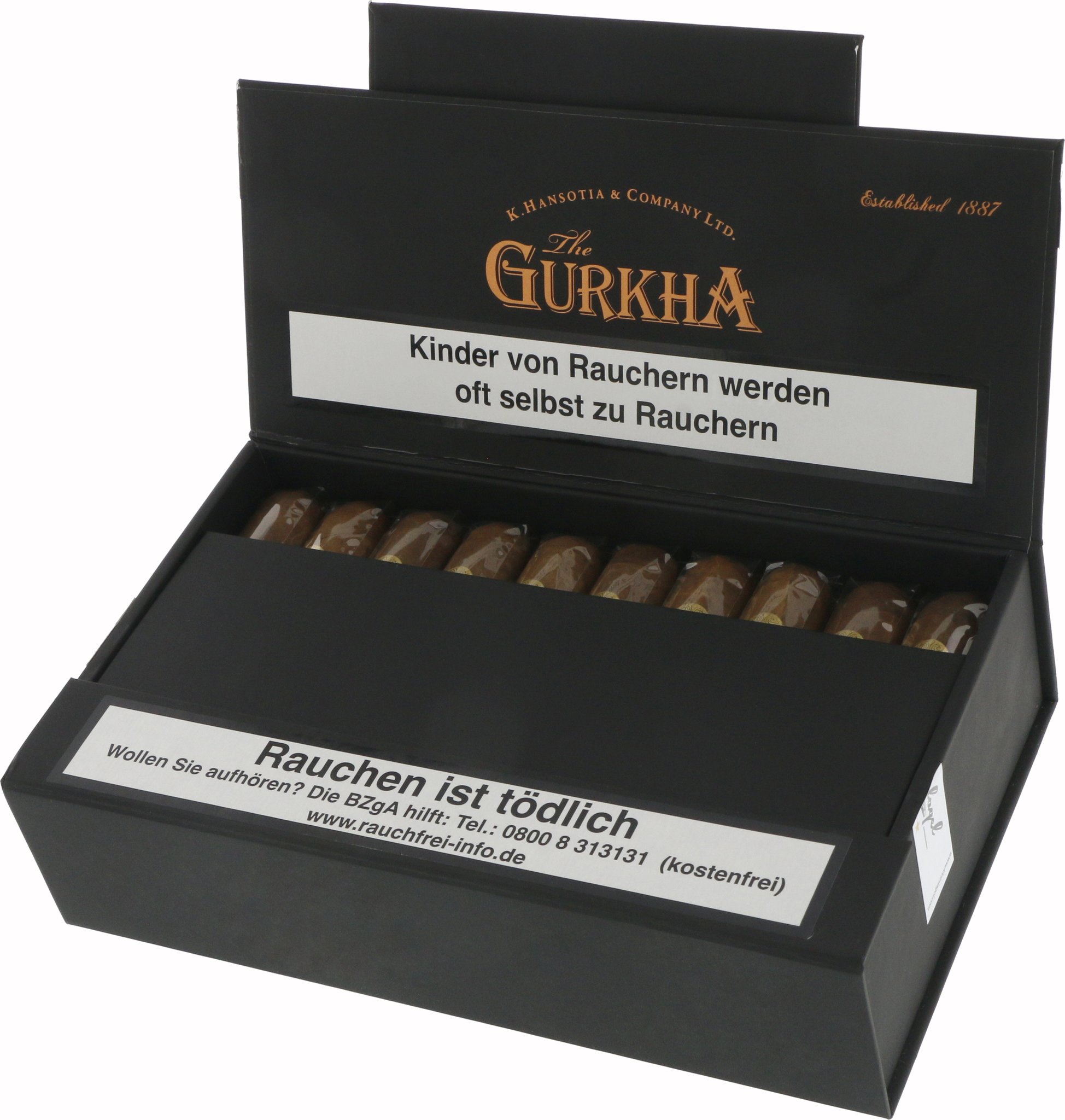 Gurkha Legend 1959 Robusto Kiste mit Warnhinweis