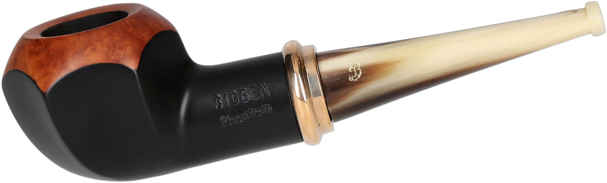 Black matte horn Stem Modell 495 nature Top_01