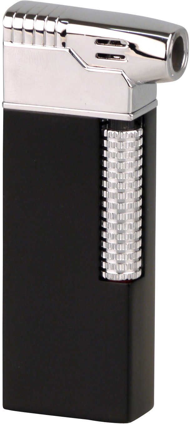 Passatore Pfeifenfeuerzeug schwarz matt chrom poliert (234012)