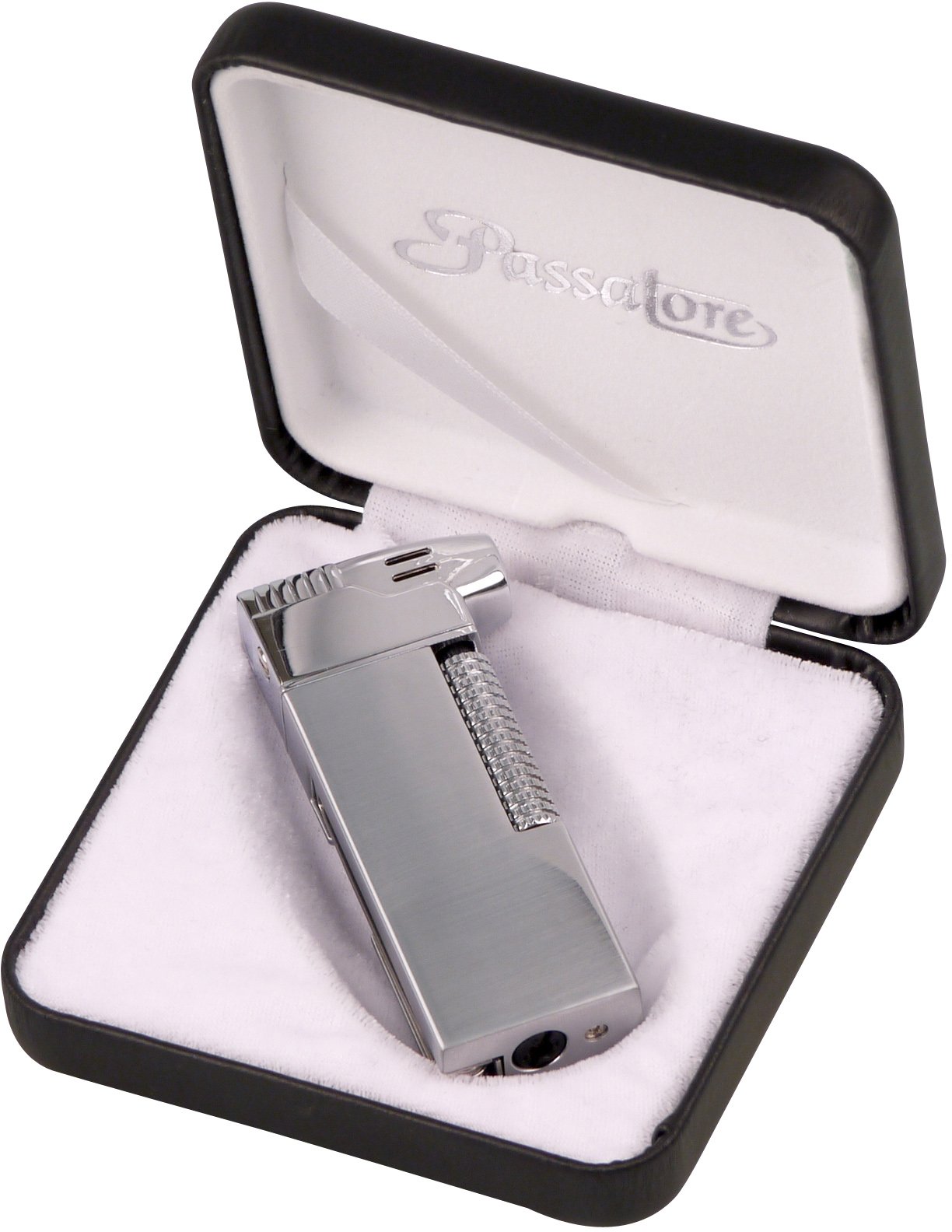 Passatore Pfeifenfeuerzeug chrom satin chrom poliert (234011) Verpackung