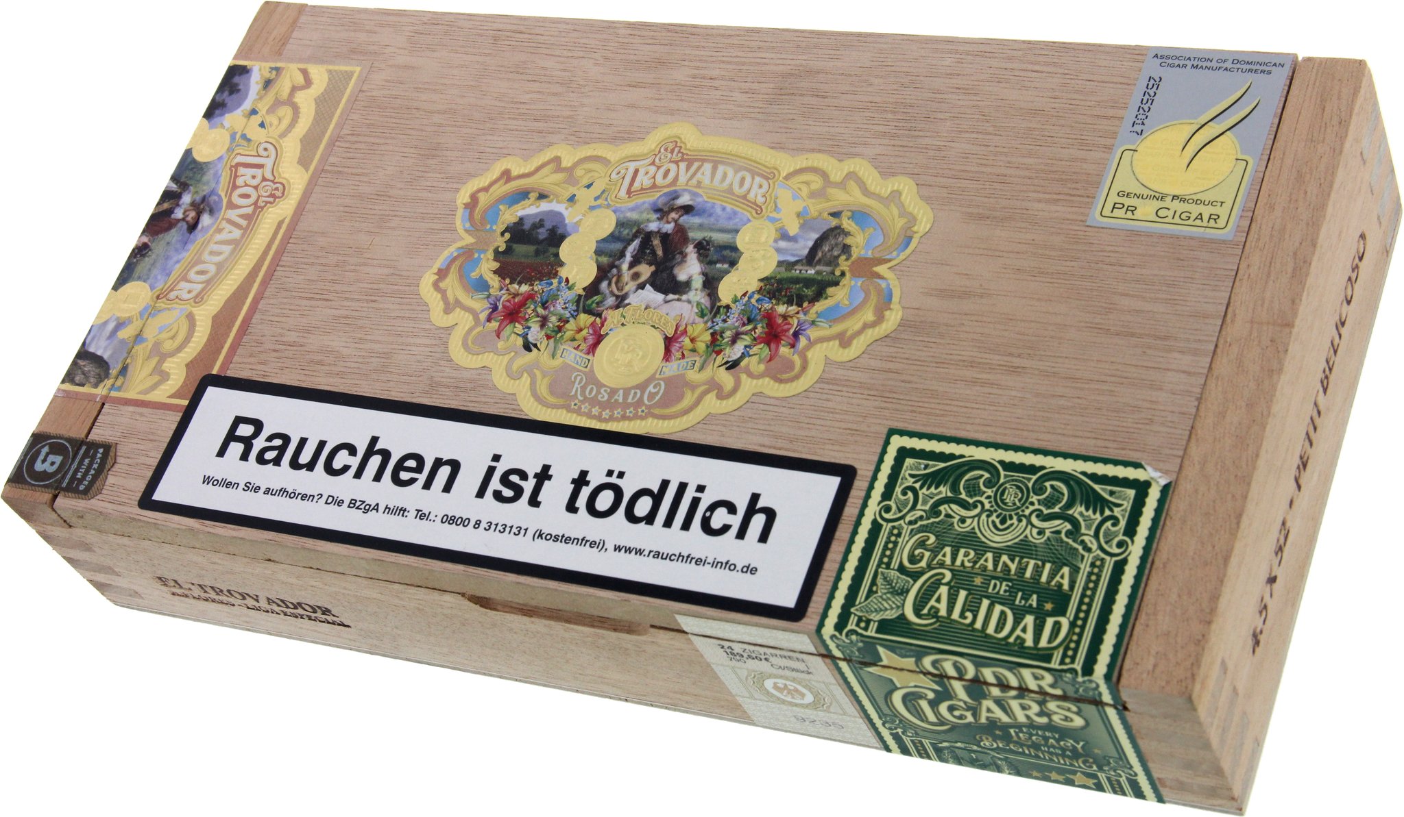 PDR Abe Flores El Trovador Rosado Petit Belicoso Kiste