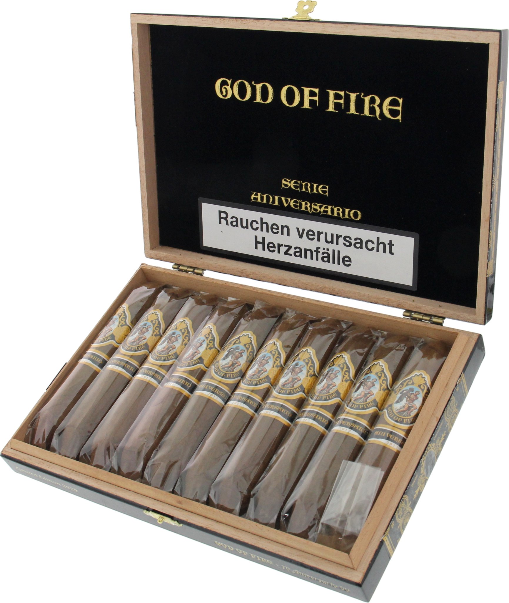 God of Fire by Arturo Fuente Serie Aniversario 60 Figurado 2017 (Limited Edition 2020) Kiste offen