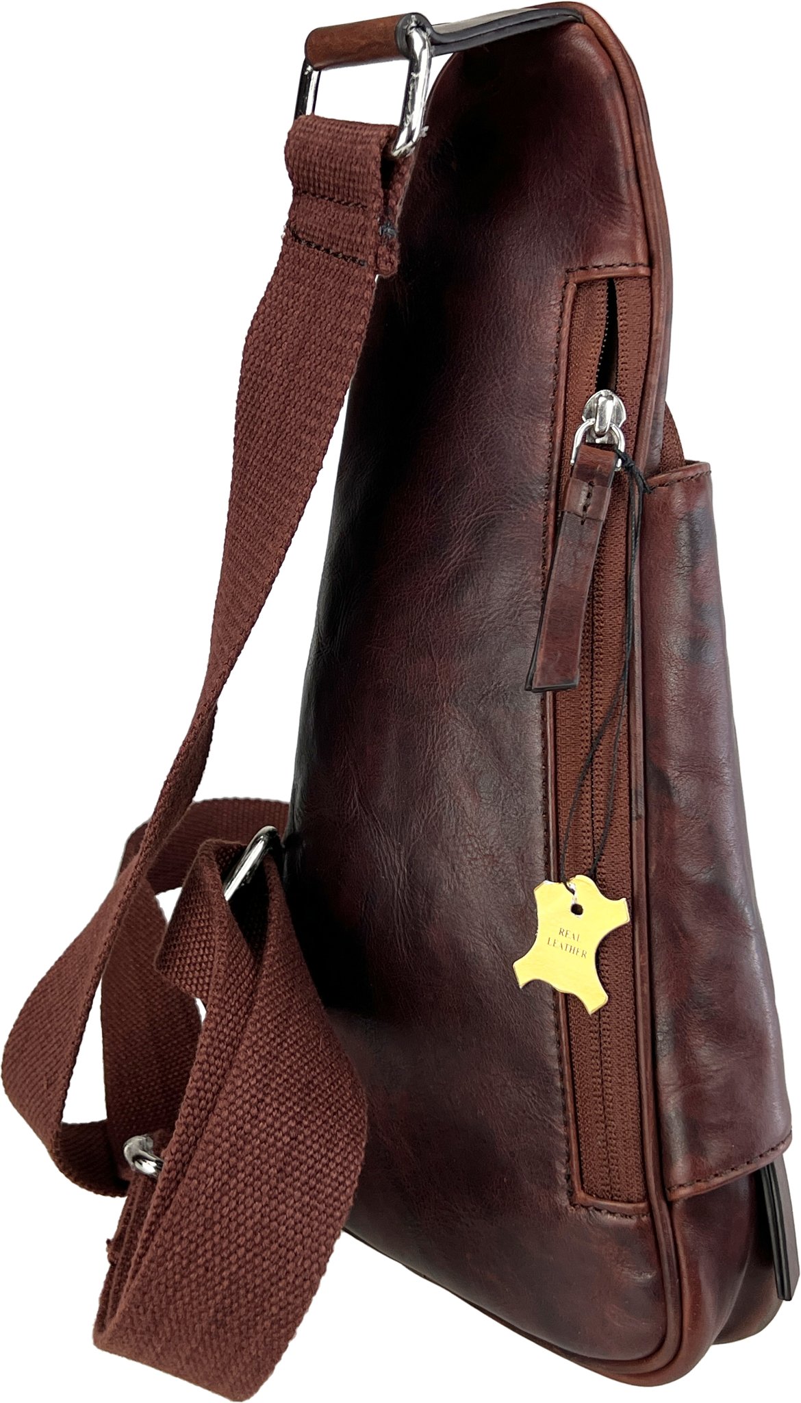 Passatore Pfeifentasche Body Bag Leder rotbraun (639961) Rückseite