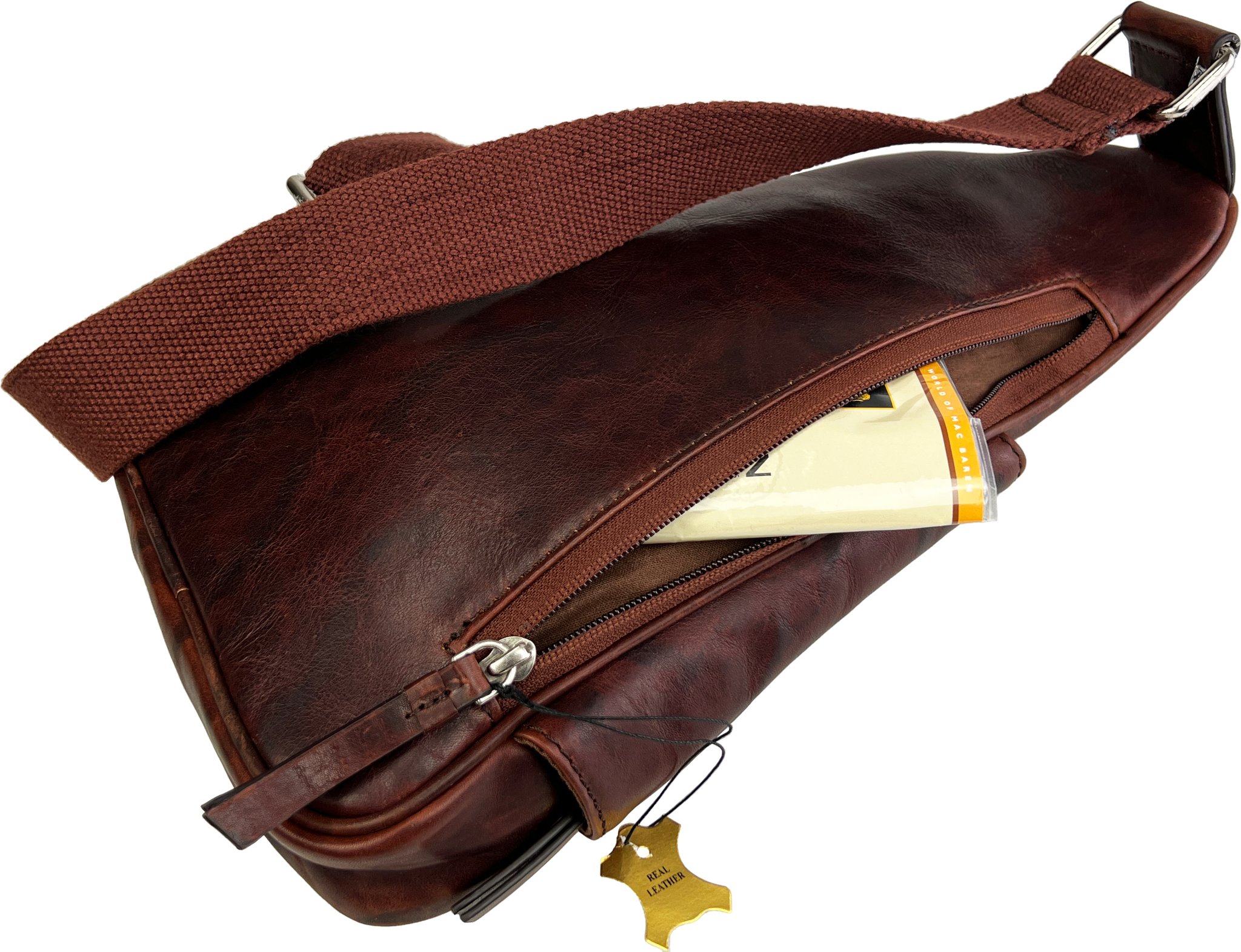 Passatore Pfeifentasche Body Bag Leder rotbraun (639961) Detailbild 2