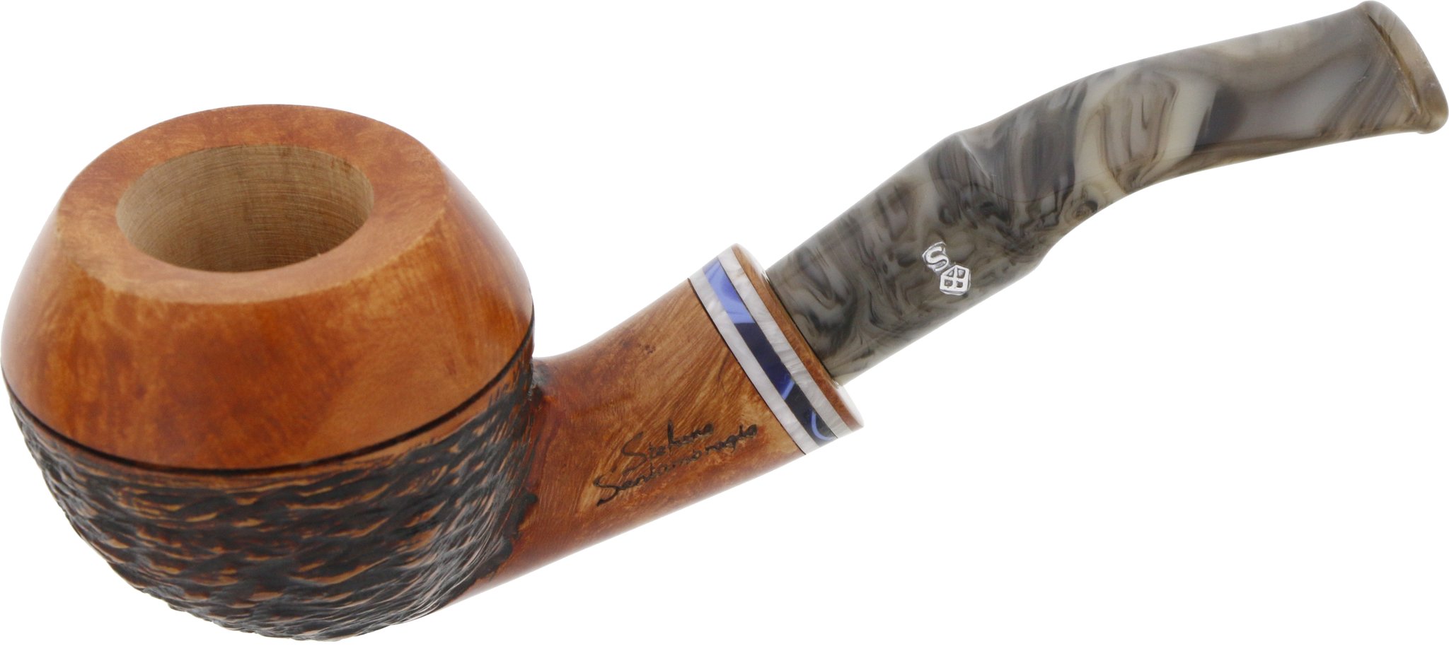 Stefano Santambrogio Pfeifen Bent Bulldog Rustic No. 66