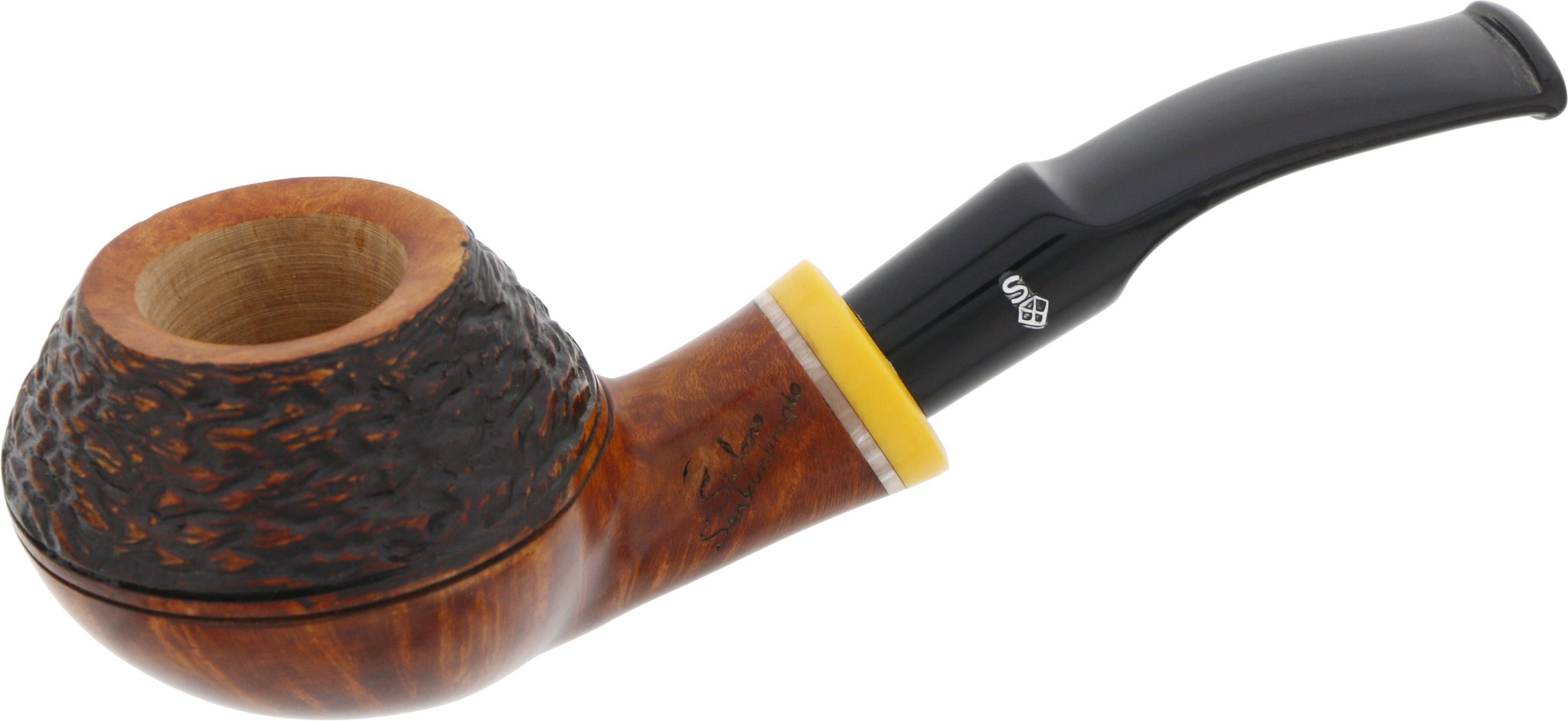 Stefano Santambrogio Pfeifen Bent Bulldog Rustic No. 67