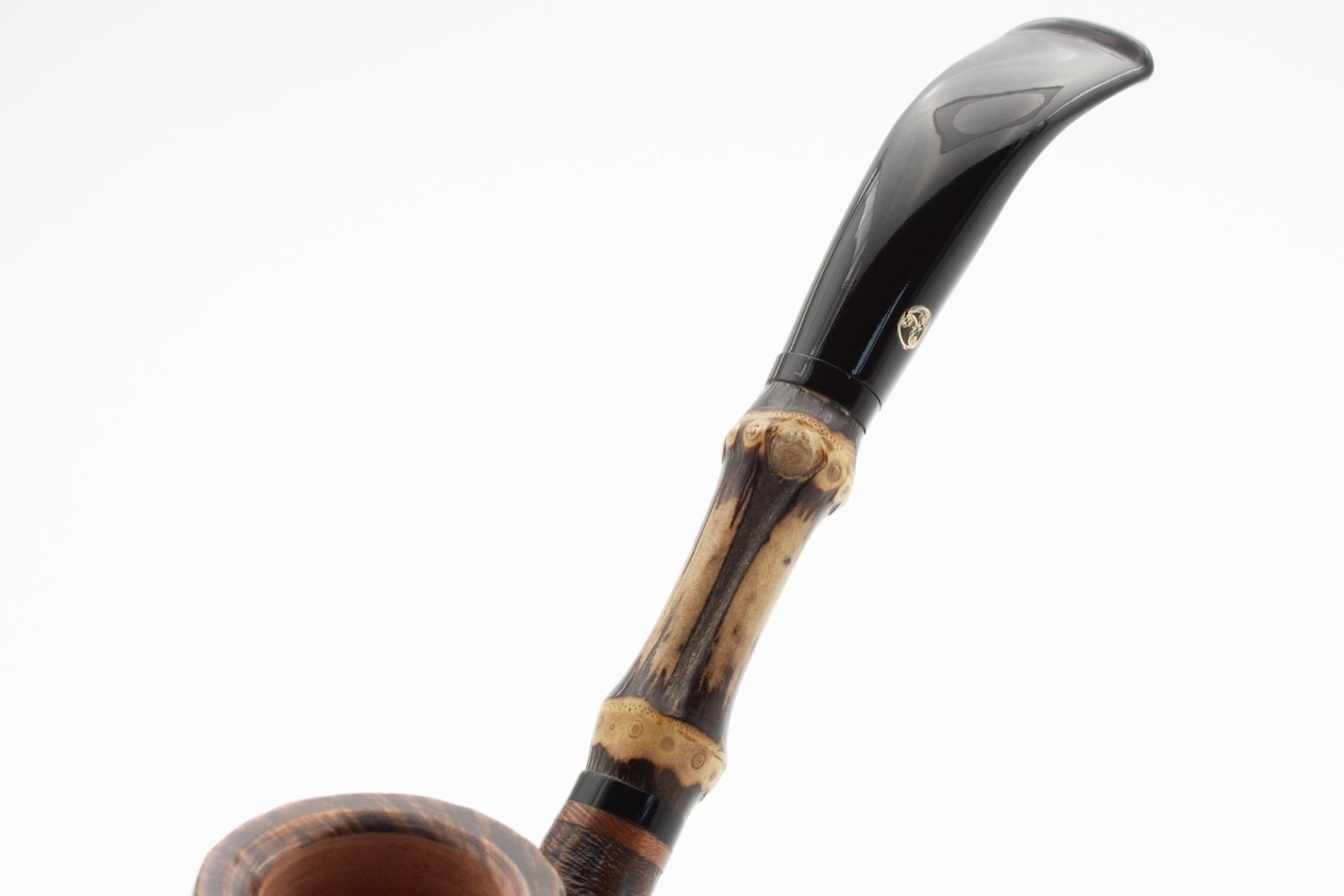 Rattray's Bamboo Pfeifen Bent Sandblast Brown B-Ware (16855)