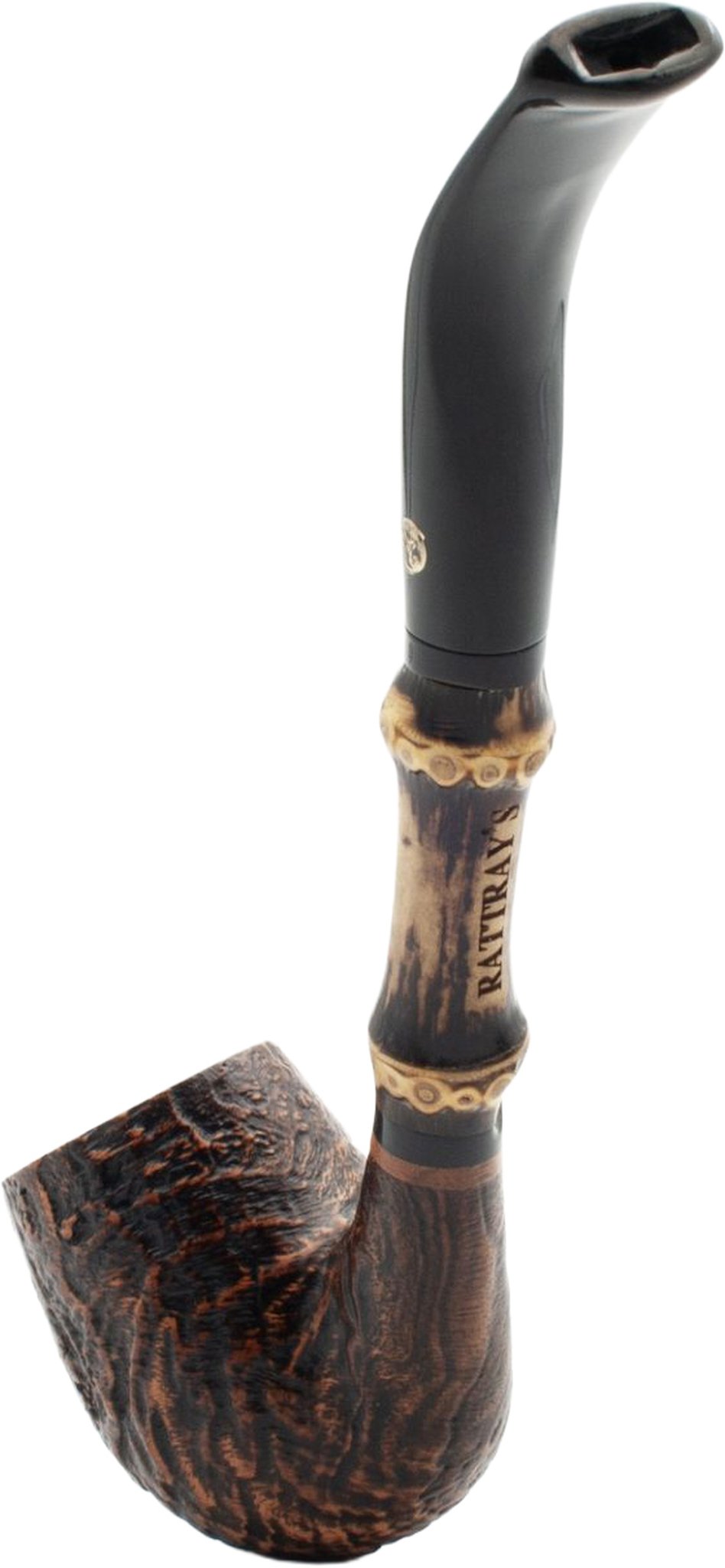 Rattray's Bamboo Pfeifen Bent Sandblast Brown B-Ware (16855)
