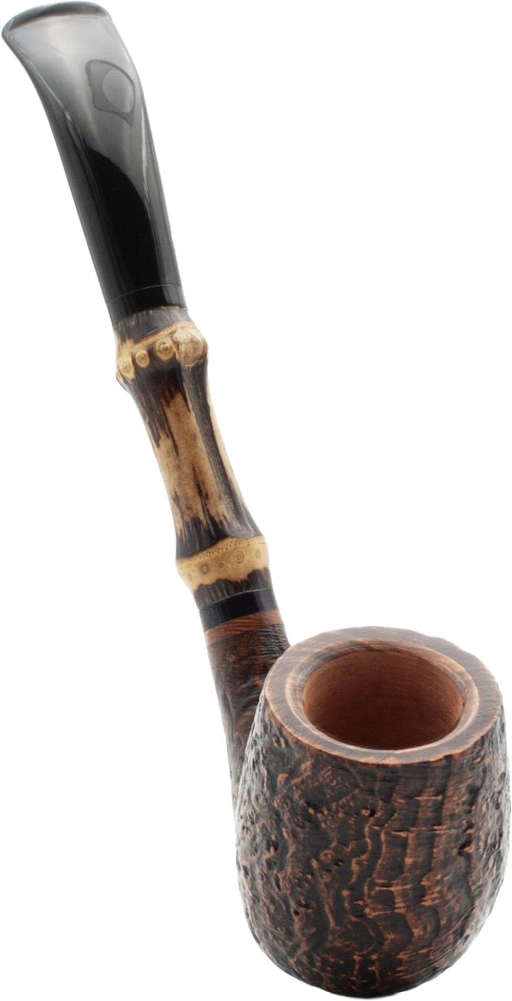 Rattray's Bamboo Pfeifen Bent Sandblast Brown B-Ware (16855)