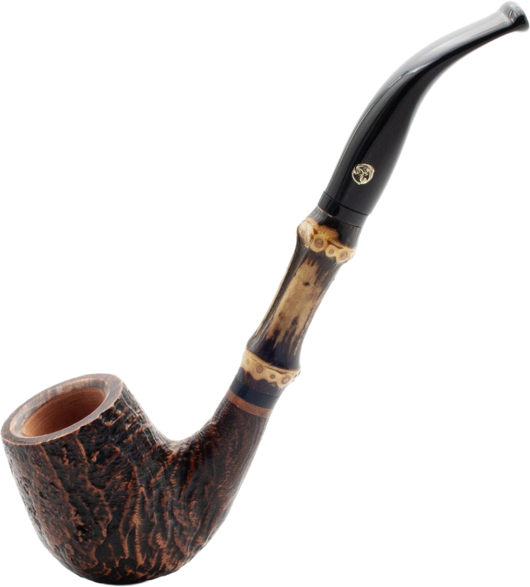 Rattray's Bamboo Pfeifen Bent Sandblast Brown B-Ware (16855)
