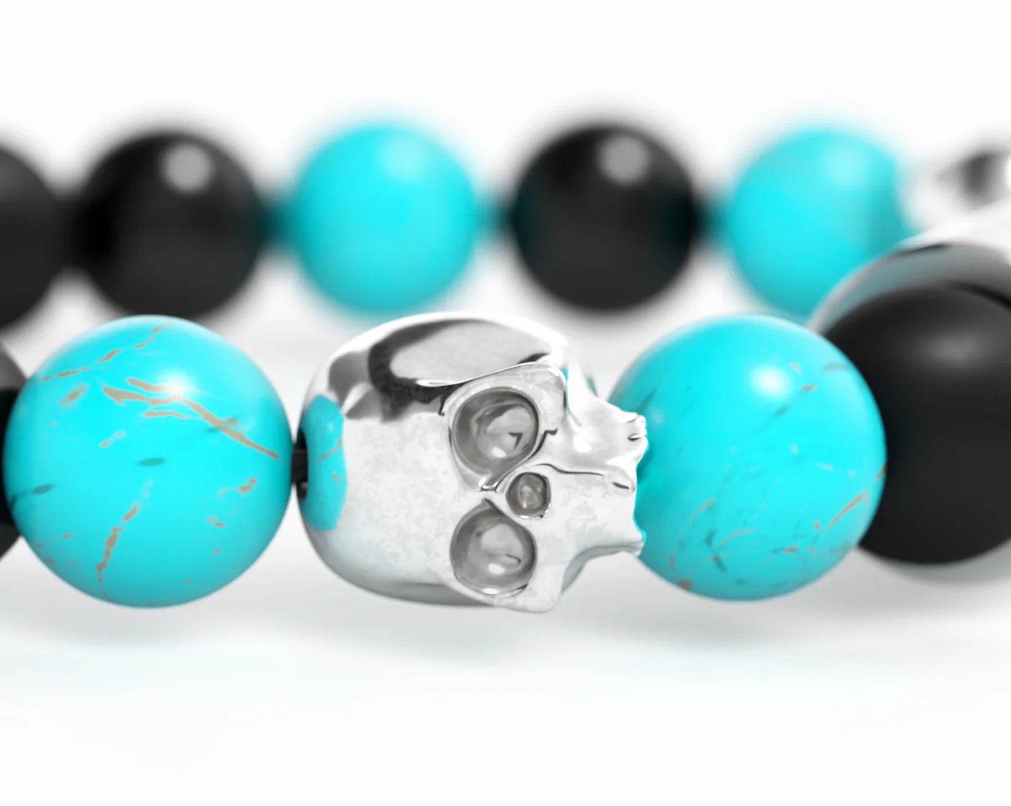 Les Fines Lames Punch Bracelets Turquoise Skull_03