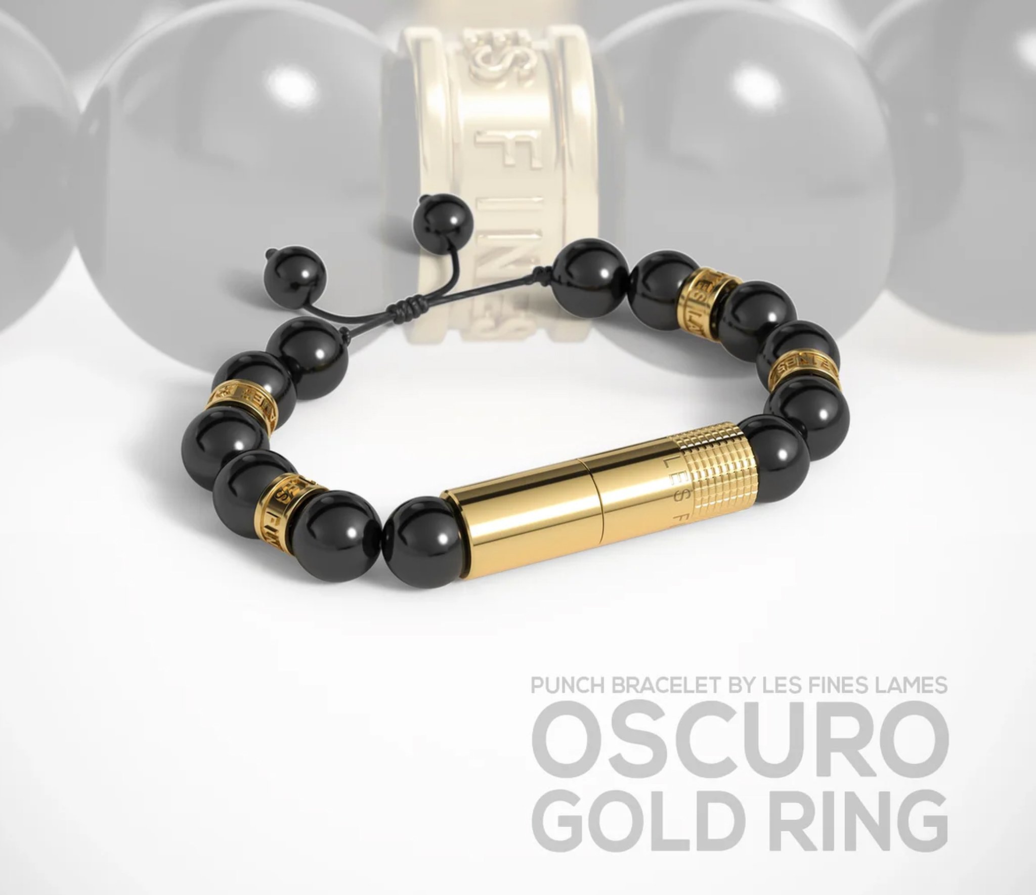 Les Fines Lames Punch Bracelets Oscuro Gold Ring_02