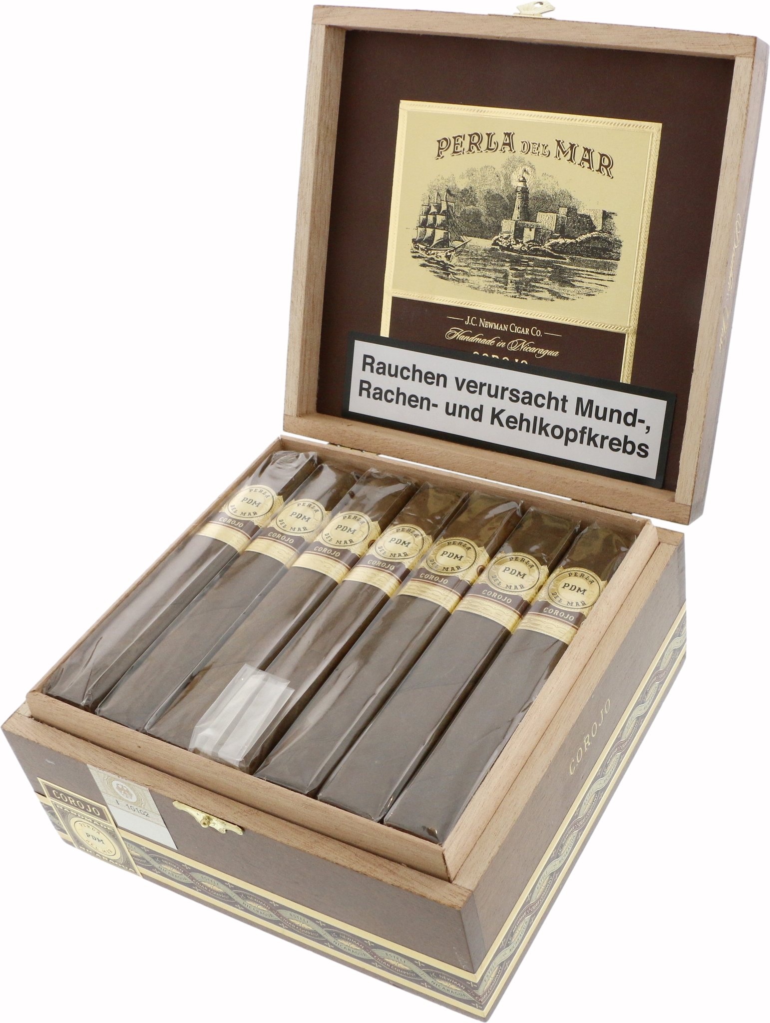 Perla del Mar Corojo Double Toro Kiste offen