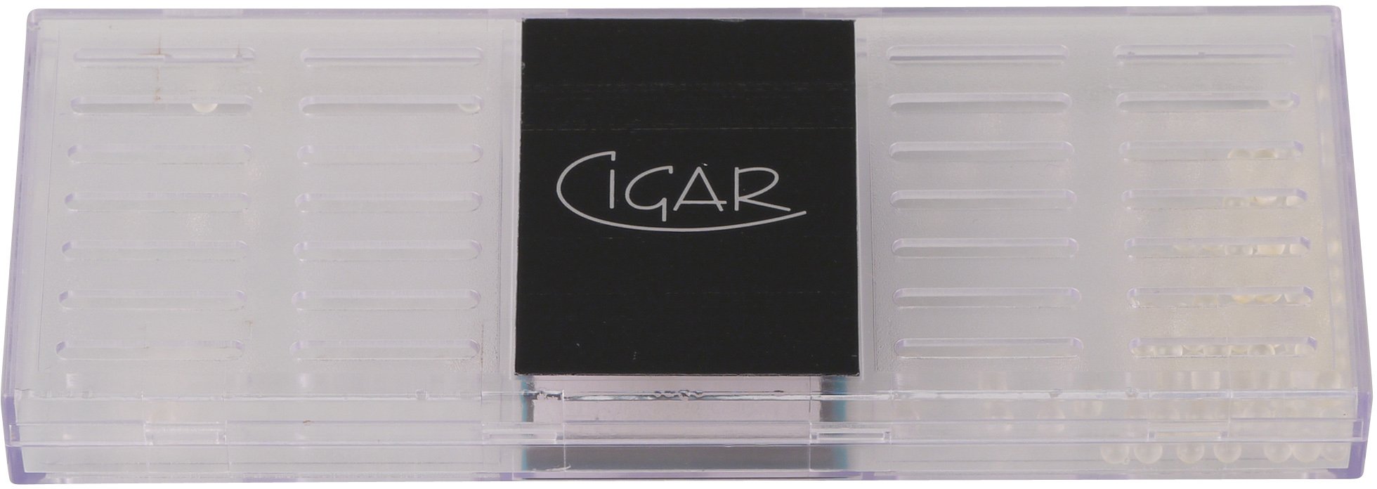 Cigar Acrylpolymerbefeuchter eckig transparent für ca.50-100 Zigarren (595531) Verpackung